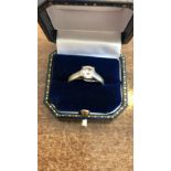 18ct white gold and platinum diamond solitaire ring