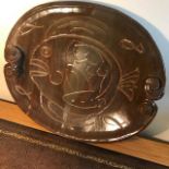 Large studio pottery dish by Martha Allen