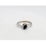 9ct white gold sapphire and diamond ring