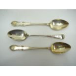 3 silver teaspoons