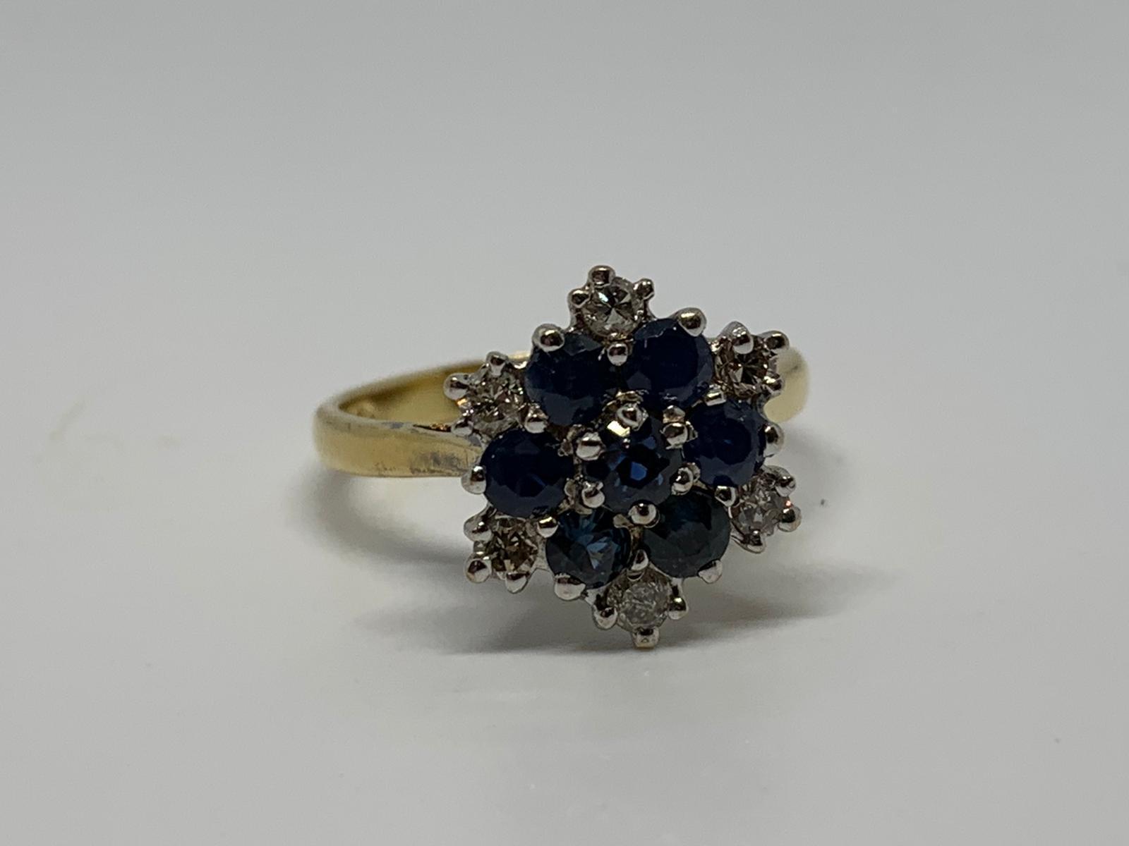18ct gold sapphire and diamond ring - Image 3 of 3