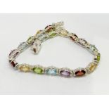 Silver gem set bracelet