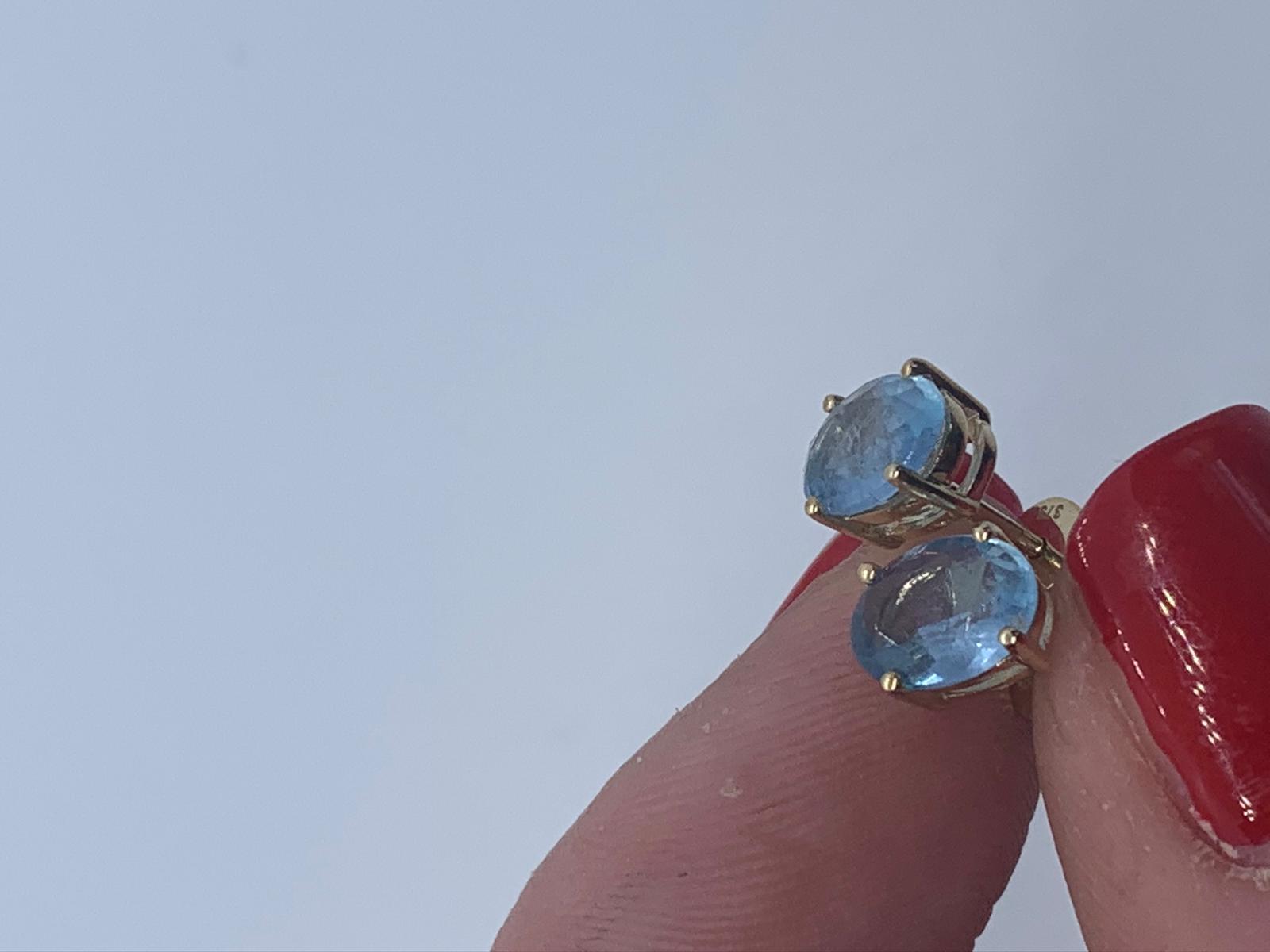 9ct gold aquamarine stud earrings - Image 3 of 3