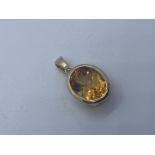 9ct gold citrine pendant