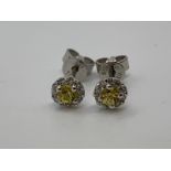 18ct white gold sapphire and diamond earrings