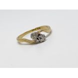 9ct gold and platinum diamond ring