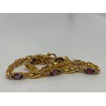 Silver gilt amethyst bracelet