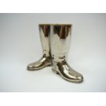 Pair of silver plated boots