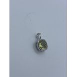 9ct white gold lemon quartz pendant