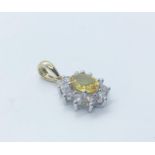 18ct gold sapphire and diamond pendant