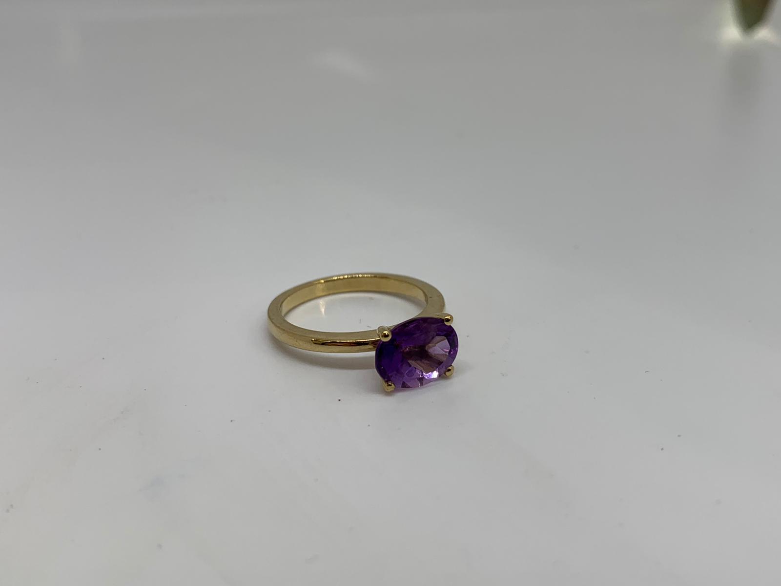 9ct gold amethyst ring - Image 2 of 2