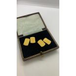 Boxed 9 carat yellow gold cufflinks