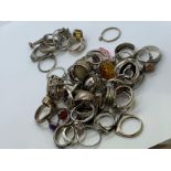 Dealers lot of silver rings