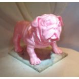 Fabulous pink bulldog sculpture