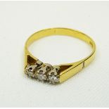 Ladies 14ct gold and diamond trilogy ring