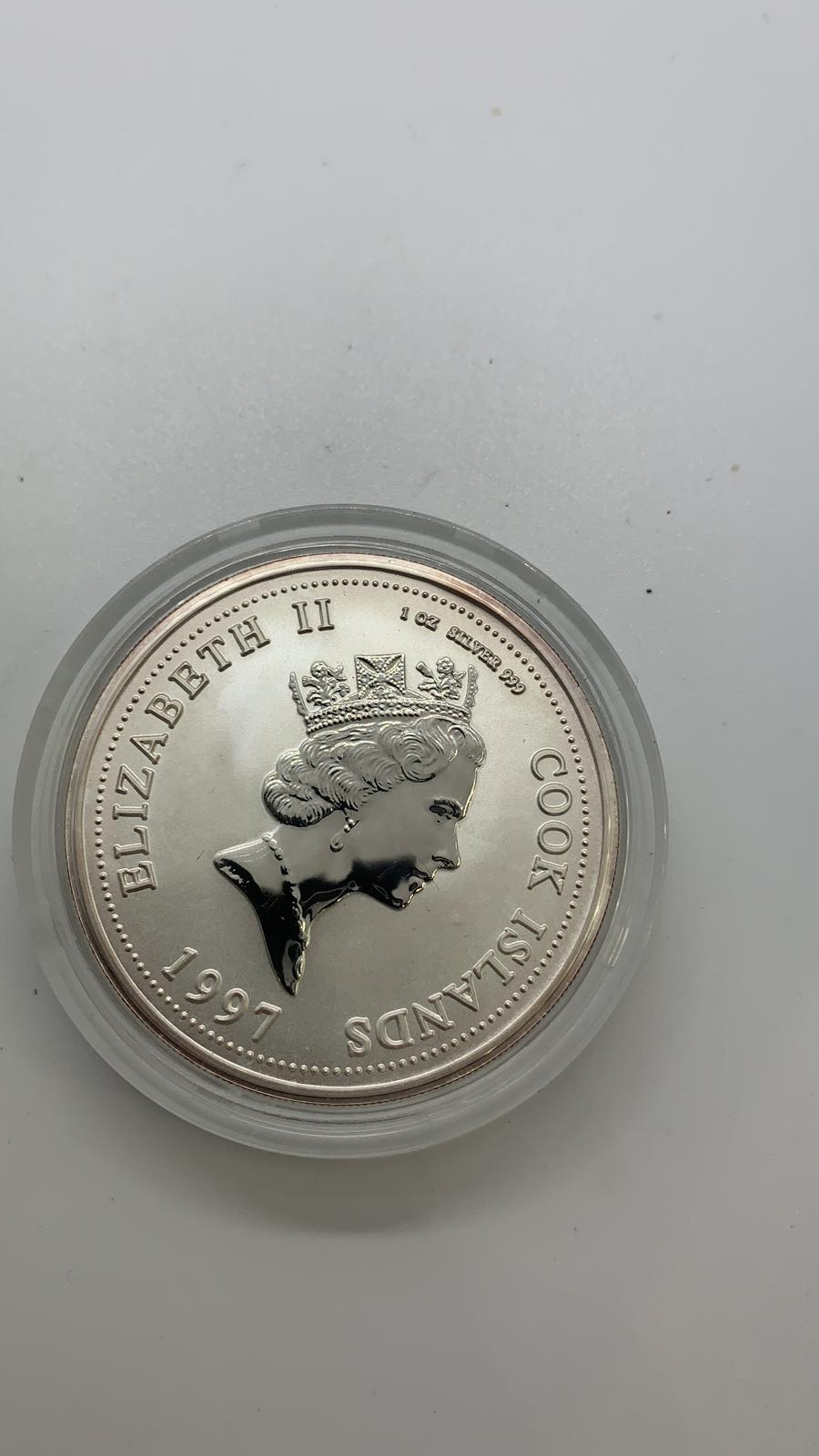 Fine silver Cook Islands one dollar - Image 2 of 2