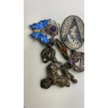 Dealers lot of silver brooches