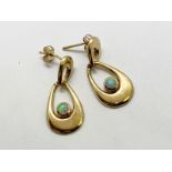 9ct gold opal drop earrings