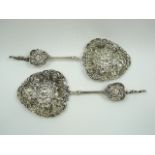 Pair silver lovespoons