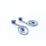 18ct white gold sapphire and diamond earrings