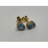 9ct gold aquamarine earrings