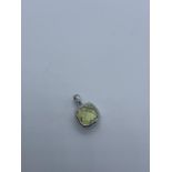 9ct white gold lemon quartz pendant