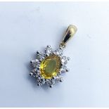 18ct gold sapphire and diamond pendant