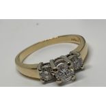 14ct two colour gold diamond ring