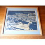 Framed Mid Century Block Print