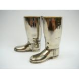 Pair of silver plated boots