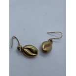 9ct gold coffee bean earrings