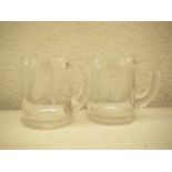 Pair of Harvest Glass Tankards