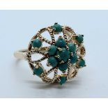 9ct gold turquoise ring