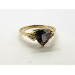 9ct gold topaz and diamond ring