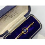 9ct gold sapphire and pearl brooch