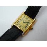 Ladies Cartier Gilt Silver Wrist Watch