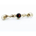 9ct gold garnet brooch