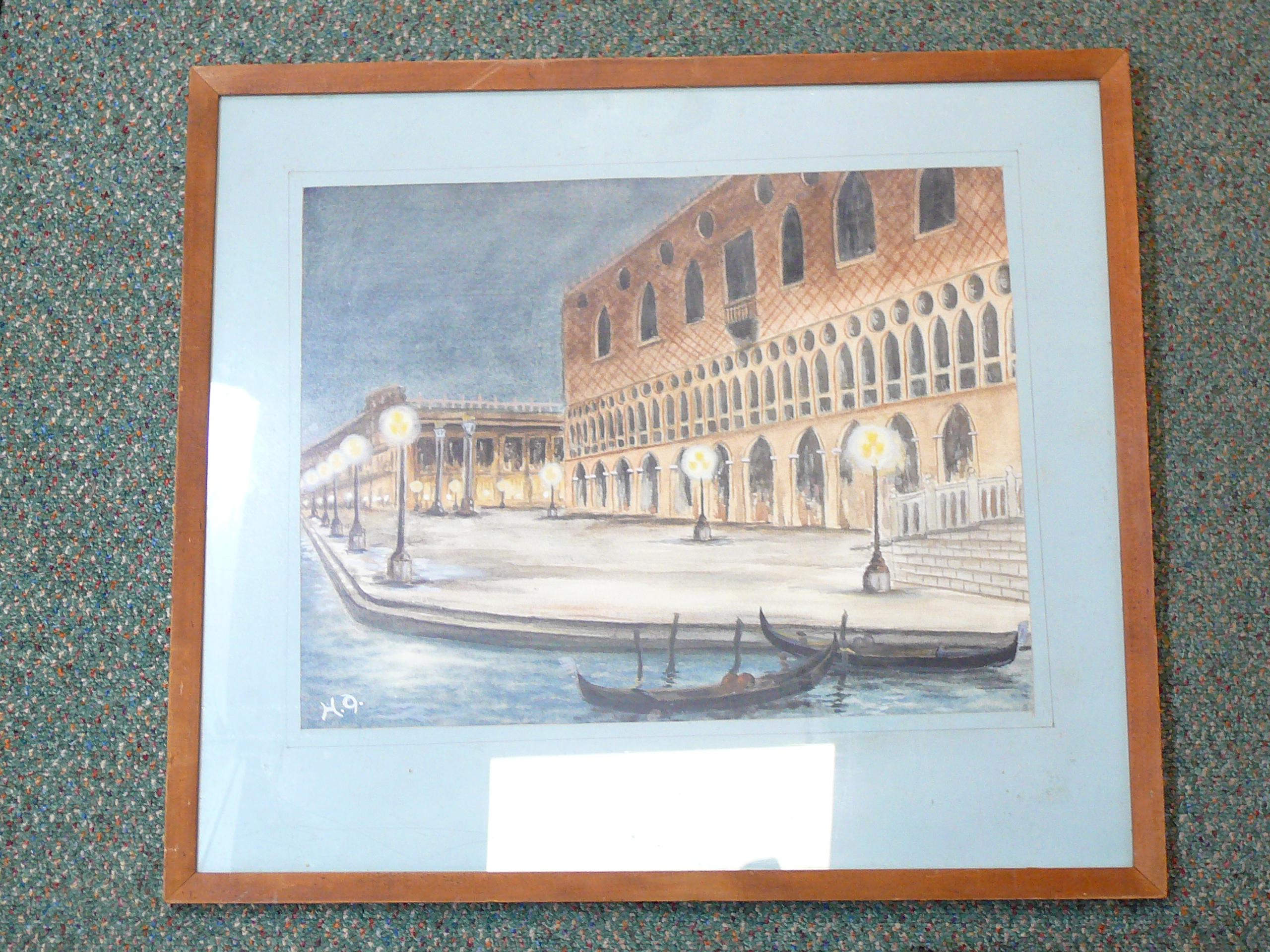 Large framed watercolour of The Doges Palace, Venice - Image 3 of 3