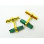 Malachite and gilt silver cufflinks