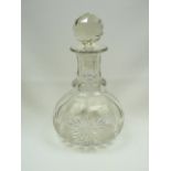 Cut glass etched decanter