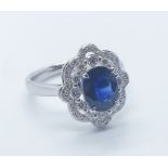 18ct white gold sapphire and diamond ring