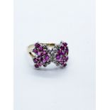 9ct gold ruby and diamond ring