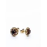 9ct gold garnet earrings