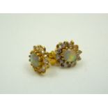 18ct gold, opal and diamond earrings