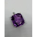 9ct white gold amethyst pendant