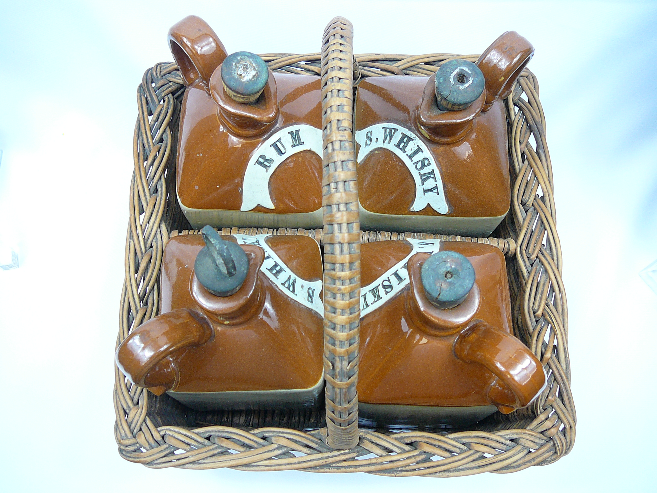 Four stoneware spirit flasks - Image 2 of 5