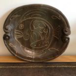 Large studio pottery dish by Martha Allen