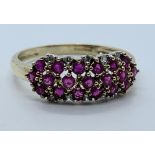 9ct gold ruby and diamond ring