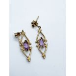 9ct gold amethyst earrings