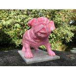 Fabulous pink bulldog sculpture